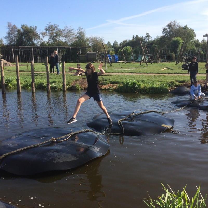 Students on assault course during senior residential